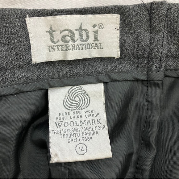 Vintage high waisted grey wool trousers mom pants petite cropped - Picture 6 of 8